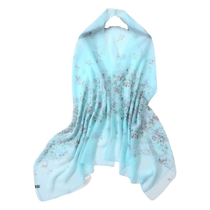 New Korean Style Yourou Yarn Rose Scarf Women's Fashion Western Style Anti-Sunscreen Air Conditioning Shoulder Travel Photo Beach Towel