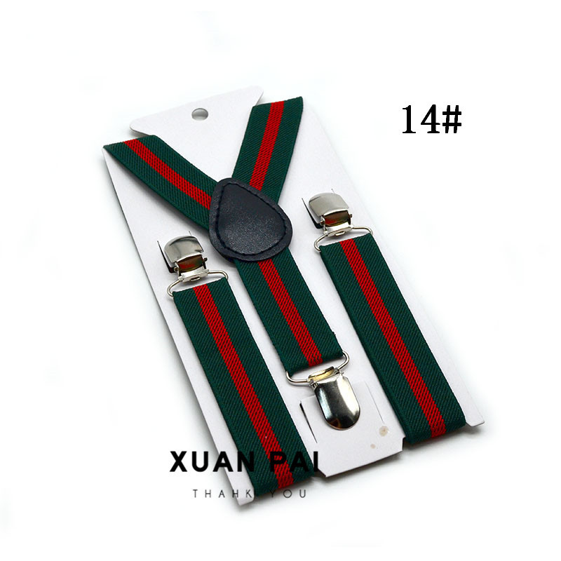 Picture of Children's 2.5cm Strap Clip Vintage Striped Series Boys and Girls Universal Suspender Belt Baby Autumn and Winter Pants Clip