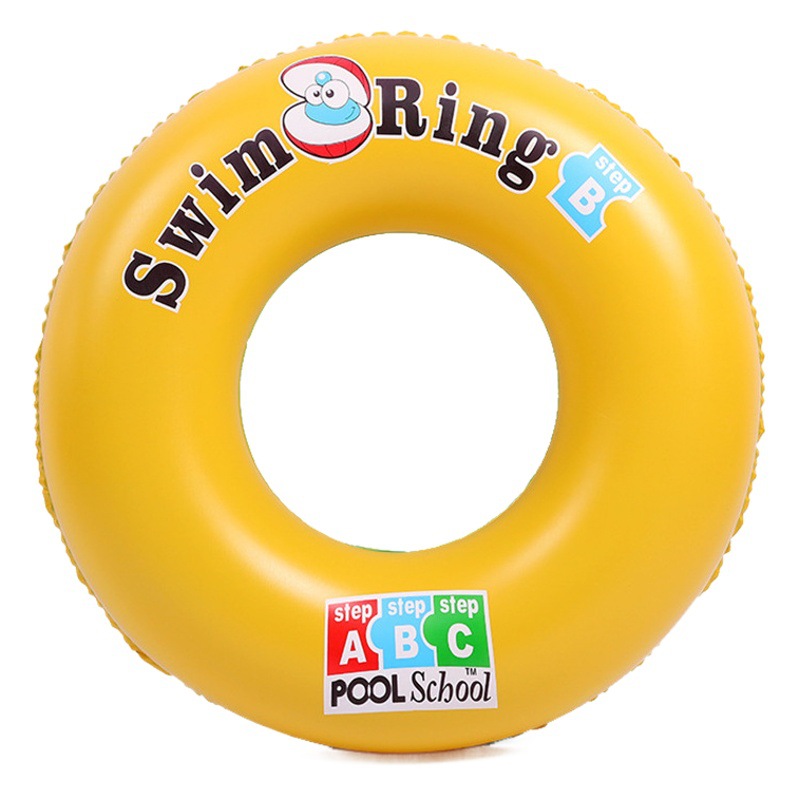 Factory wholesale water inflatable swimming ring yellow letter ABC shell ring thickened children letter ABC shell ring