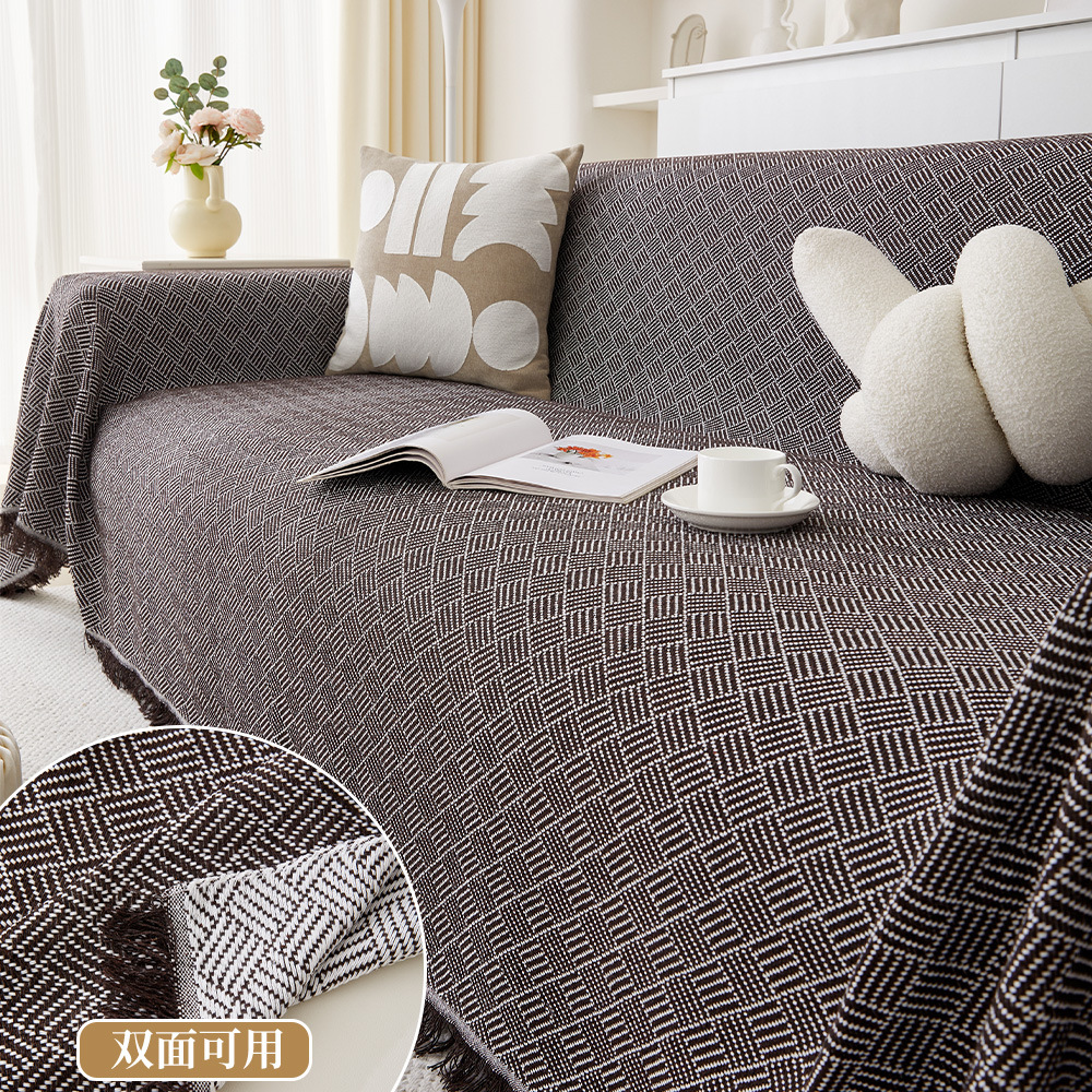 Picture of Nordic Ins Style Sofa Towel Full-cover Cloth One-piece Sofa Cushion Camping Blanket Full-cover Universal Cover Towel Sofa Cover