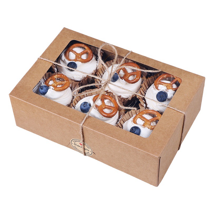 Foreign trade for discount-free paper cup cake box 4/6/12 cross-border wholesale Mafen cup cake box in stock