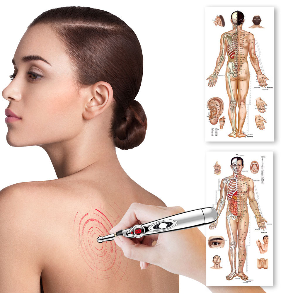 Acupuncture Massage Pen Acupoint Electric Massager Electronic Acupuncture Instrument Meridian Energy Meridian Pen Three-head Acupuncture Pen
