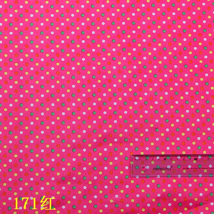 Picture of Manufacturer's Ready-Made Peach Skin Polyester Fabric New Printed Polka Dot Series Color Polka Dot Fabric Wholesale