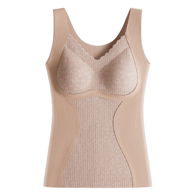 Oxygen protection 9.0 lace thermal vest Taxol chest pad cationic seamless heating light plastic thermal underwear for women