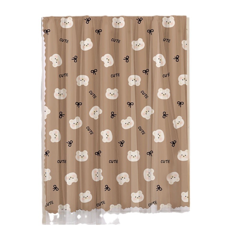 Picture of Double-layer strong shading curtain non-perforated living room bedroom finished curtain hotel bay window printed fabric curtain wholesale
