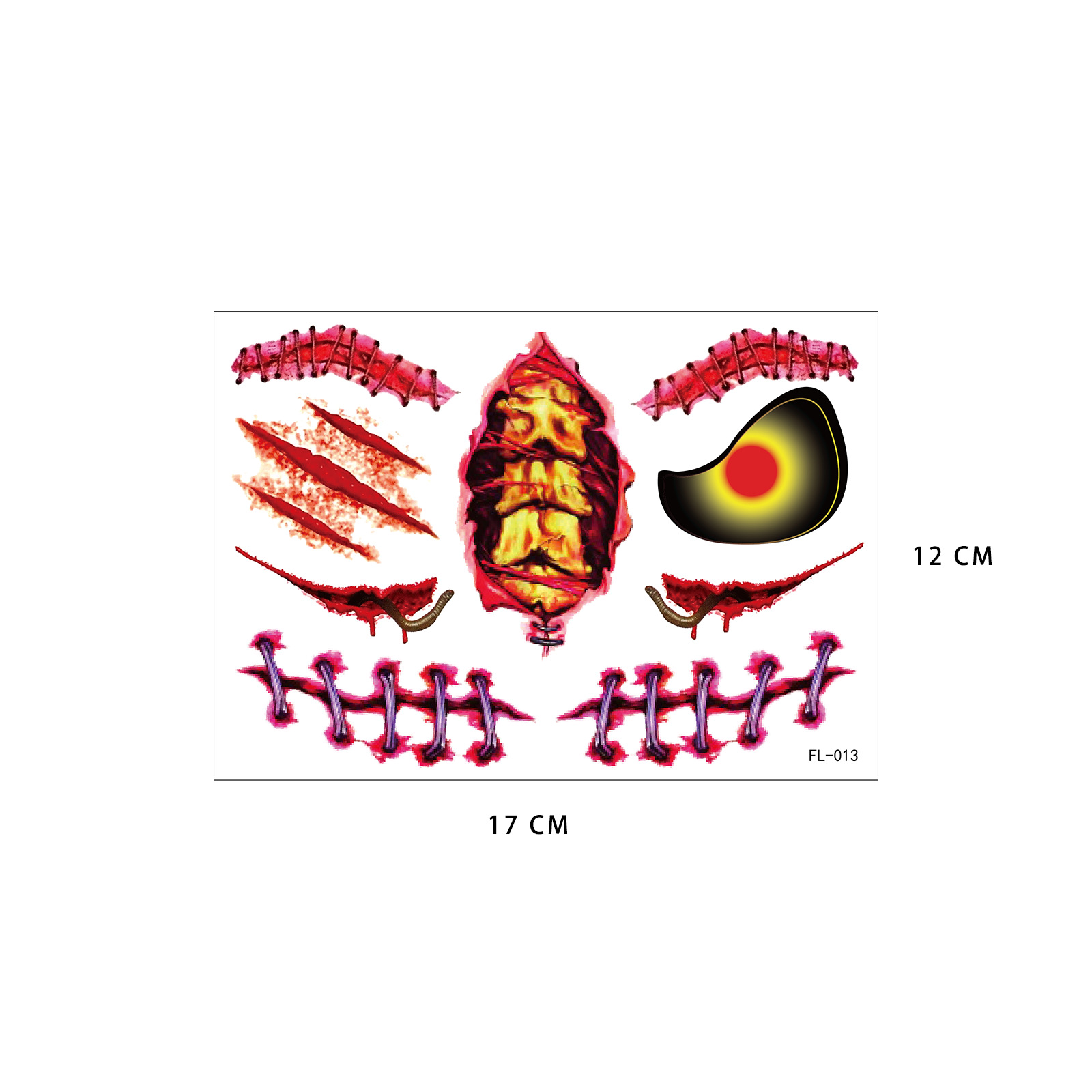 Picture of European and American cross-border hot sale Halloween funny face tattoo stickers masquerade dead dead face stickers tattoo stickers