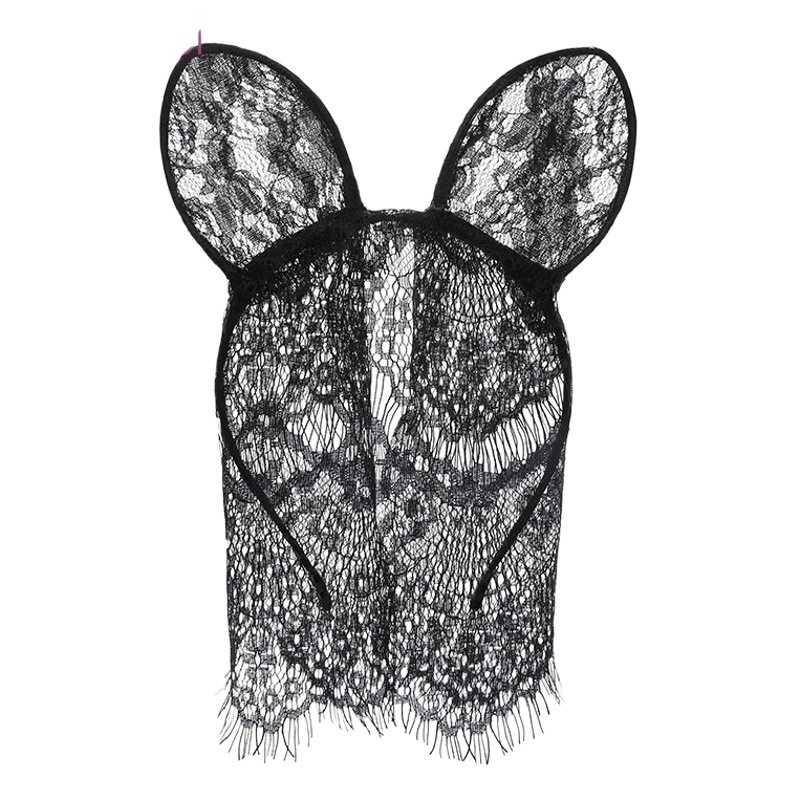 Feimu Sexy Underwear Adult Accessories Gifts Sexy Lace Veil Cat Ear Hair Band 7688 Revision Lengthened