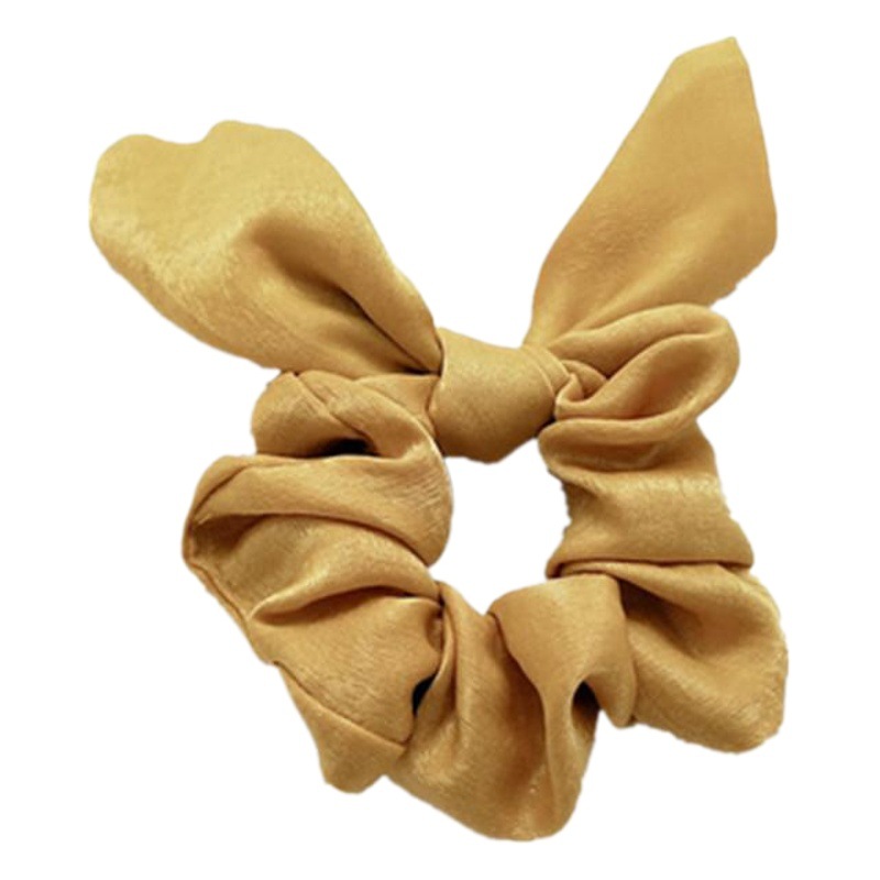 Amazon Solid Color Hair Tie Bowknot Scrunchie Fabric Scrunchie Bunny Ear Hair Accessory Bunny Ear Design