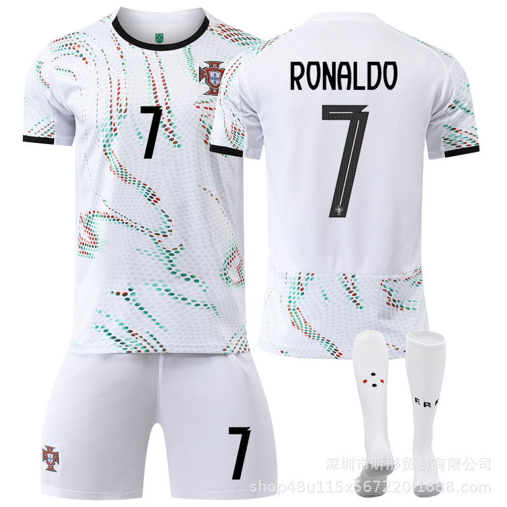 2526 New Portuguese Jersey Away No.7 Ronaldo Children's Adult Jersey Short Sleeve No.8 B Football Team Uniform
