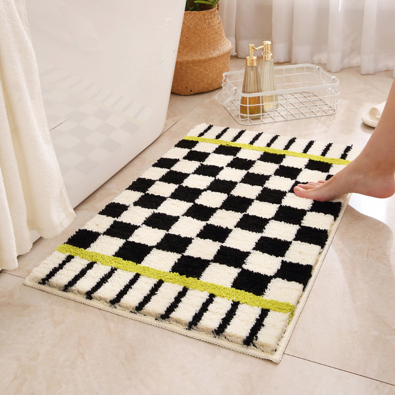 Bathroom Floor Mat Medium Guge Absorbent Quick-drying Flocking Foot Mat Toilet Toilet Anti-slip Mat Bedroom Bedside Carpet