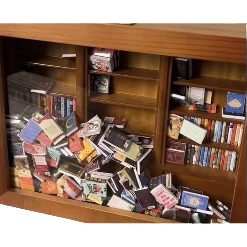 Cross-border new Shake Anxiety Bookshelf 2024 creative anti-Anxiety anti-real Bookshelf small ornaments