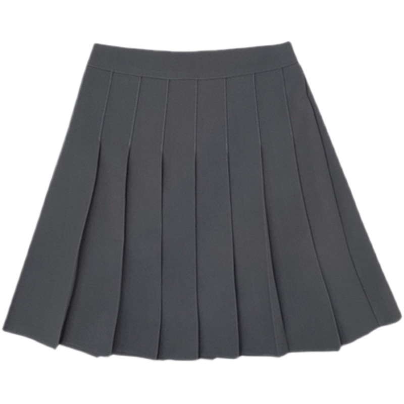 Small A- line skirt women's high waist slimming sexy anti-exposure jk college all-match black pleated skirt fat m