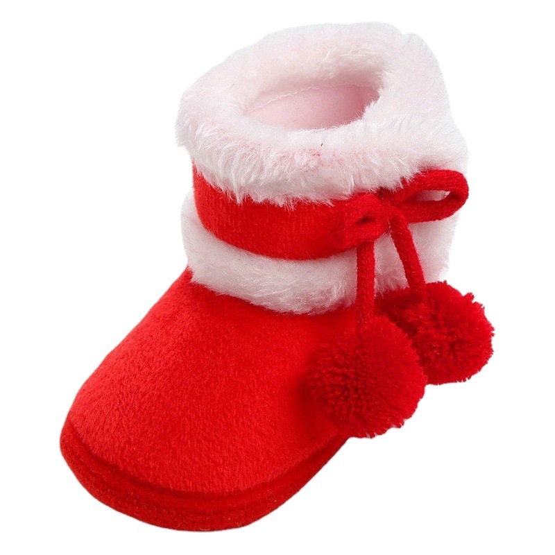 2023 Autumn and Winter New Baby Shoes Baby Soft Sole Non-Slip Toddler Shoes Thickeneded Velvet Cotton Shoes 0-1 Years Old 161