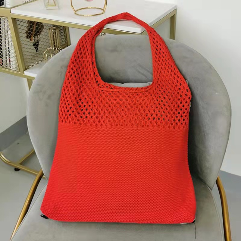Picture of Cute Knitted Bags 2024 Fashion Hollow Handbags Fashionable and Easiest for Match Shoulder Bags Large Capacity Tote Bags Cross-Border