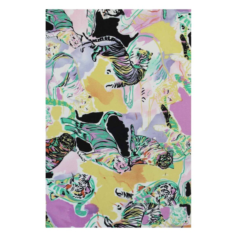 2748 artificial cotton 30*68 cotton Tiger colorful printed dress shirt woven clothing fabric wholesale
