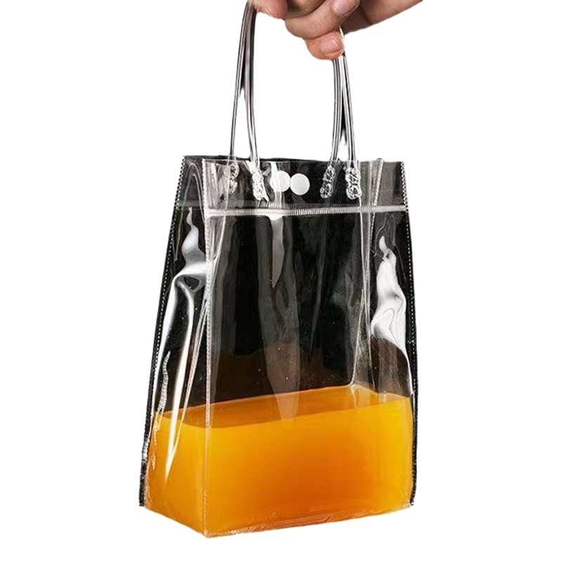 Pvc Handbag Mother's Day DIY Water Cup Flower Bag Ins Small Valentine's Day Flower Gift Bag Pvc Milk Tea Bag