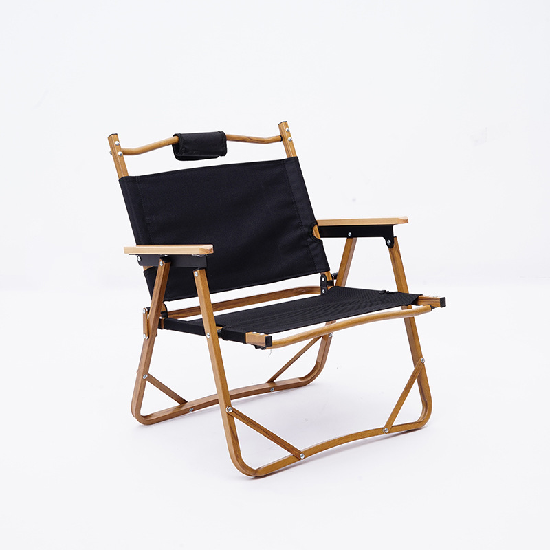 Picture of Camping Folding Chair Portable Outdoor Aluminum Alloy Wood Grain Seat Camping Equipment Kermit Chair Fishing Stool
