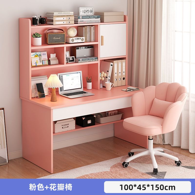 Picture of Student home study desk, children's desk, bookshelf combination table and chair set, simple bedroom, children's writing desk