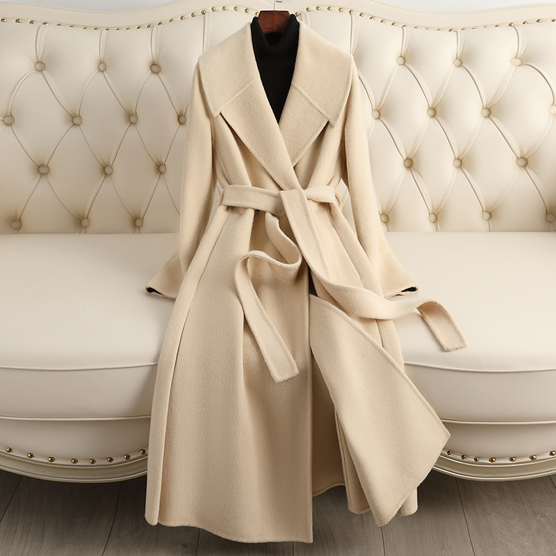 Picture of Double-Sided Cashmere Outwear Women's Mid-Length Over-The-Knee 2025 Autumn and Winter New Candy-Colored Woolen Outwear Thickeneded and High-End
