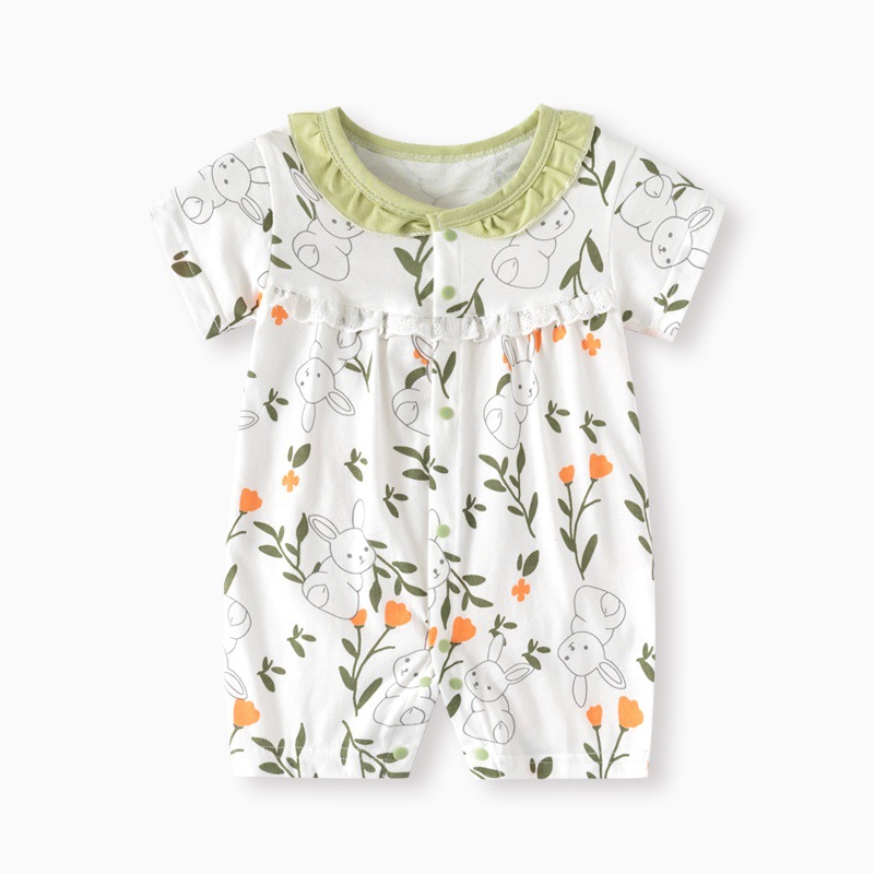 Picture of Internet Red Explosions Baby Cartoon Ha Clothes Summer Short-sleeved Baby Body Clothes Pure Cotton Thin Children's Wear Cross-border Special for Cute
