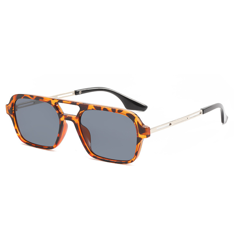 Picture of European and American Aviator Double Beam Sunglasses 2025 New Retro Square Sunglasses Ins Internet Celebrity Personalized Sunglasses