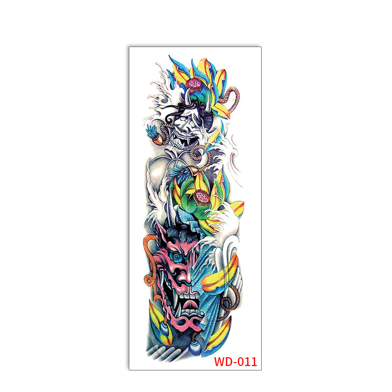 Picture of Full Arm Tattoo Sticker Cross-border New Waterproof Sweat Simulation Cross Buddha Black and White Colorful Personality Full Arm Temporary Tattoo