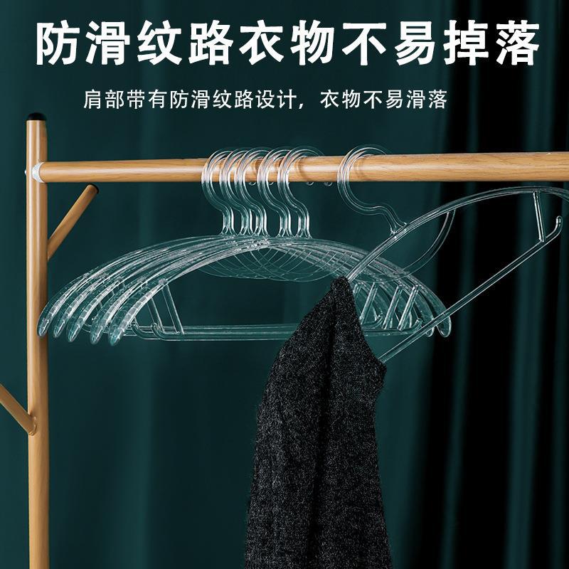 Picture of Transparent Clothes Hanger Anti-aging Can 'T-afford Bag Wide Shoulder Seamless Non-slip Clothes Hanger Cloakroom Coat Scarf Clothes Hanger