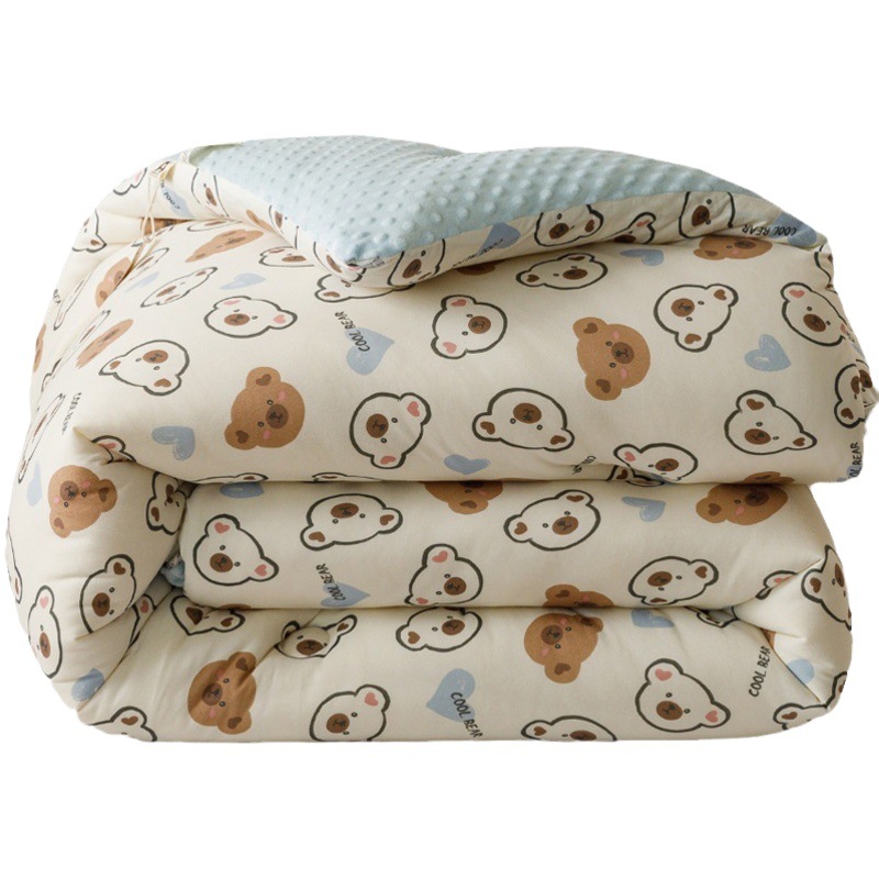 Maternal and infant class a pea velvet quilt soybean fiber quilt core children's knitted cotton student dormitory four seasons autumn and winter quilt 2
