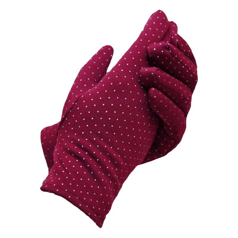 Women's Fleece Gloves with Dotted Brushed Design, Thin Style for Cold Protection, Suitable for Dancing, Morning Exercises, and Square Dance, Wholesale for Women's Dance Use
