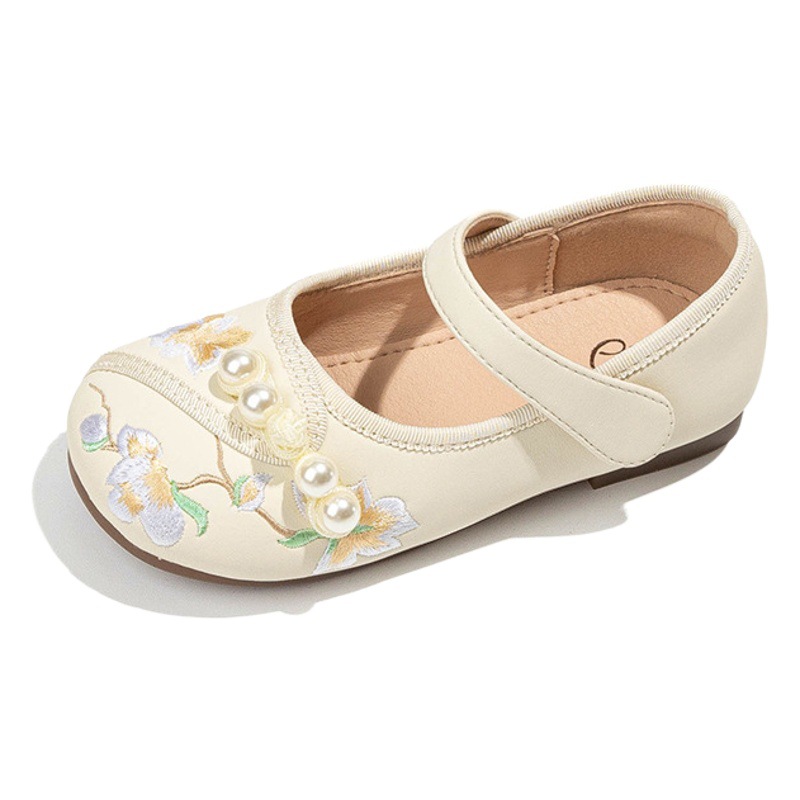 Girls' Hanfu shoes national style shoes Children's leather shoes 2024 new spring and autumn baby ancient costume shoes single-layer shoes ancient style embroidered