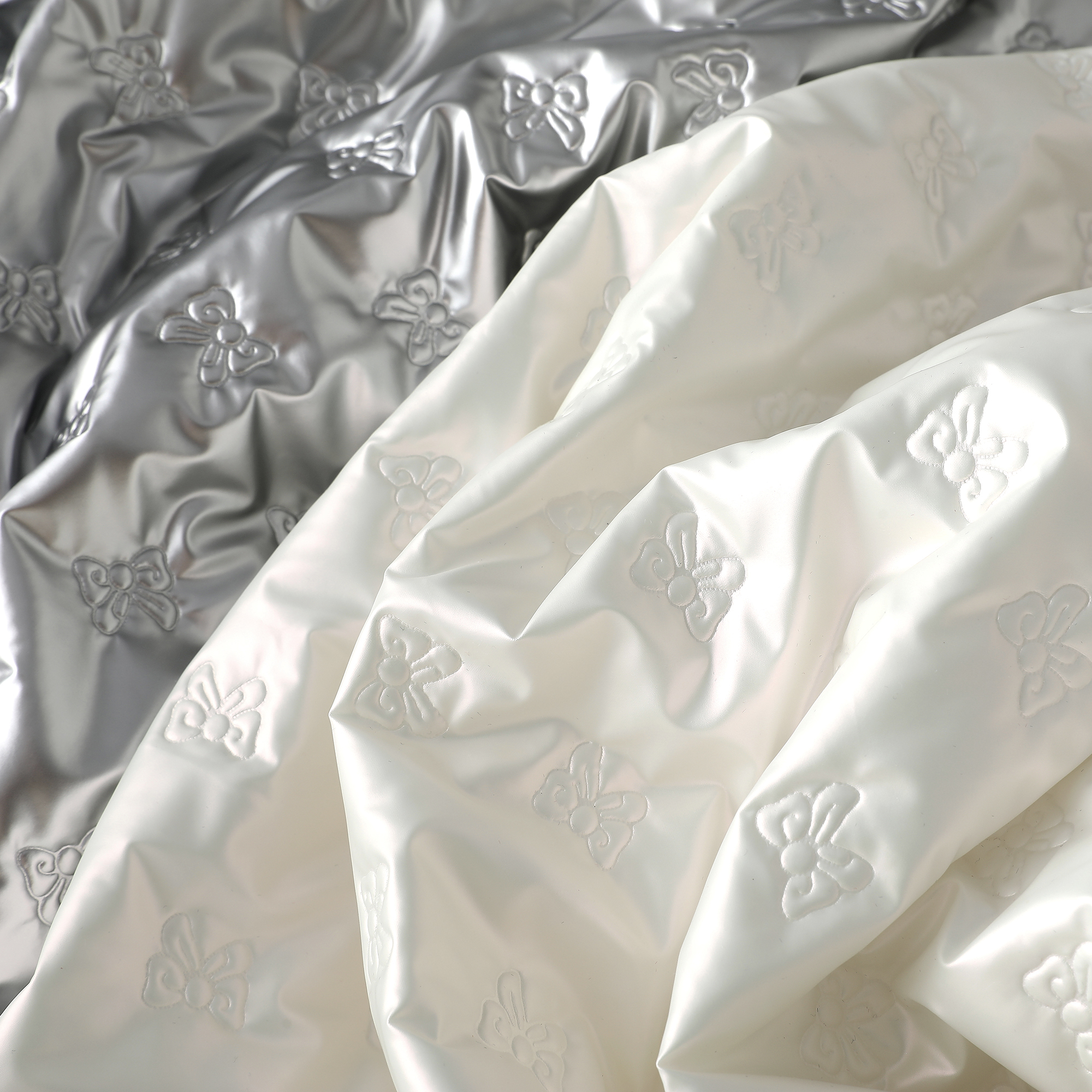 ins cute bow clip padded down jacket fabric liner cotton jacket vest clothing water fabric white silver