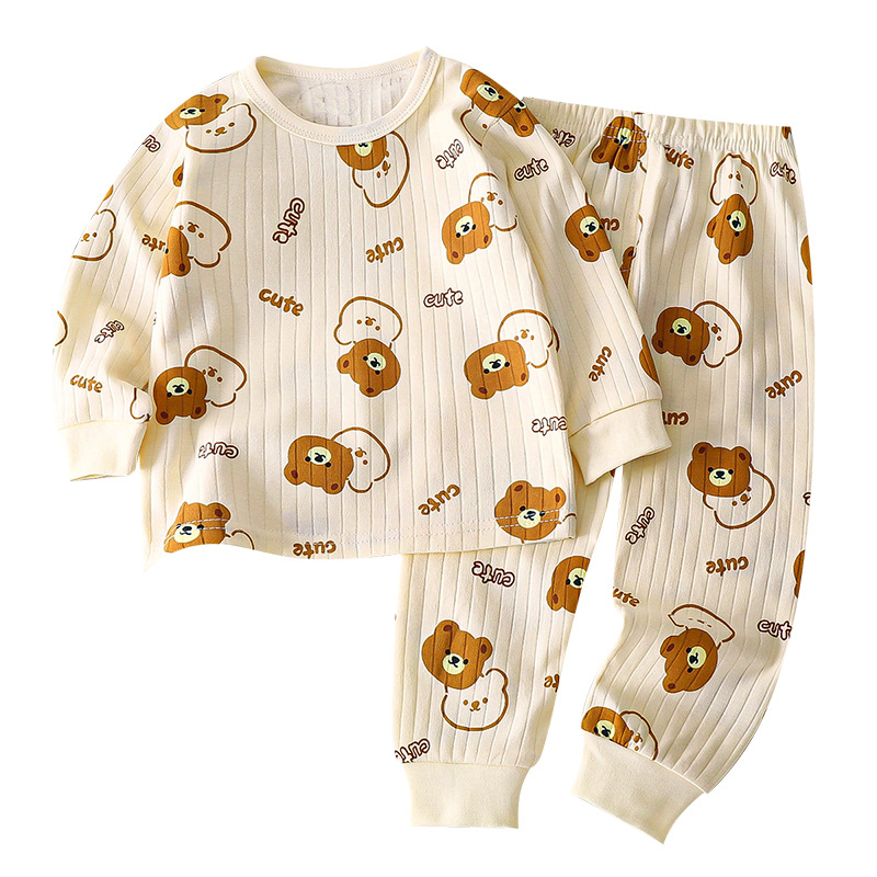 Picture of Children's Cotton Underwear Set, New Autumn Style, Baby Boys' Loungewear, Girls' Pajamas, Autumn Clothes and Pants, Children's Clothing