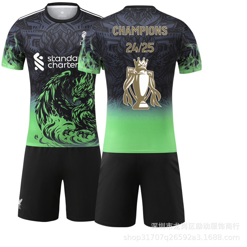 Picture of 2425 Club No. 11 Salah Gold Trophy Pattern New and Old Liverpool Winning Commemorative Edition Jersey suit