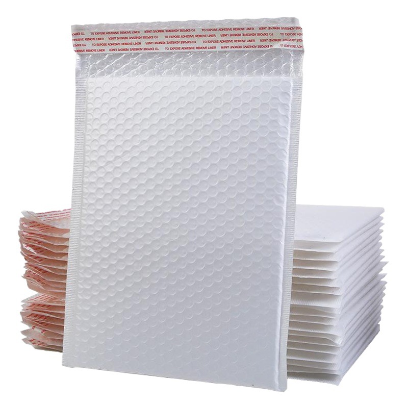White Composite Pearlescent Film Bubble Envelope Bag Waterproof Shockproof Garment Packing Foam Packing Bag Thickened Express Bag