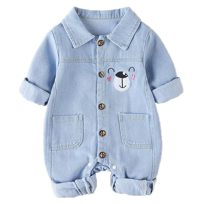 Picture of New Starting Point Clothing, Baby Spring Clothing, Newborn Clothes, Spring & Fall Denim Outing Jumpsuits, Male Baby Full Moon Crawling Clothes