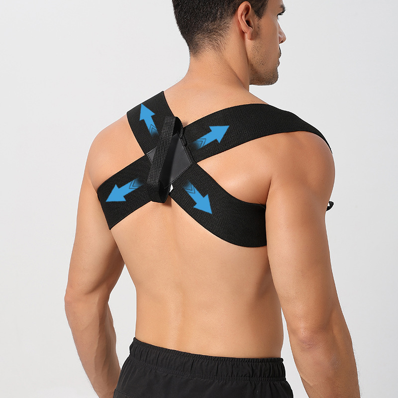 Fitness heavy shoulder strap push-up straight back correction belt men and women open shoulder training auxiliary belt bench push shoulder training Belt