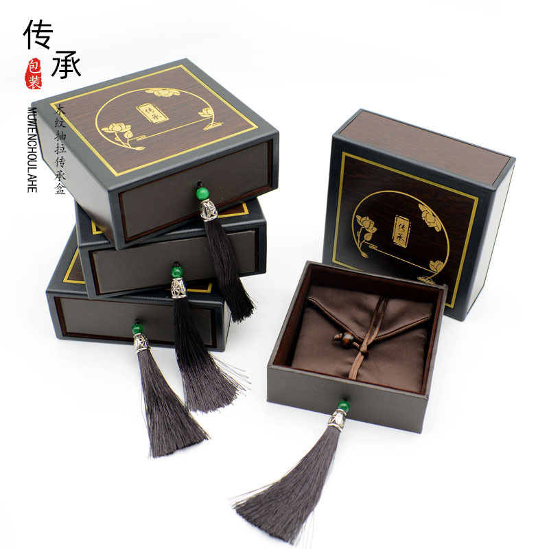 High-grade Wood Grain Drawer Jewelry Box Ancient Heritage Jewelry Storage Box Jewelry Box Bracelet Bracelet Gift Box