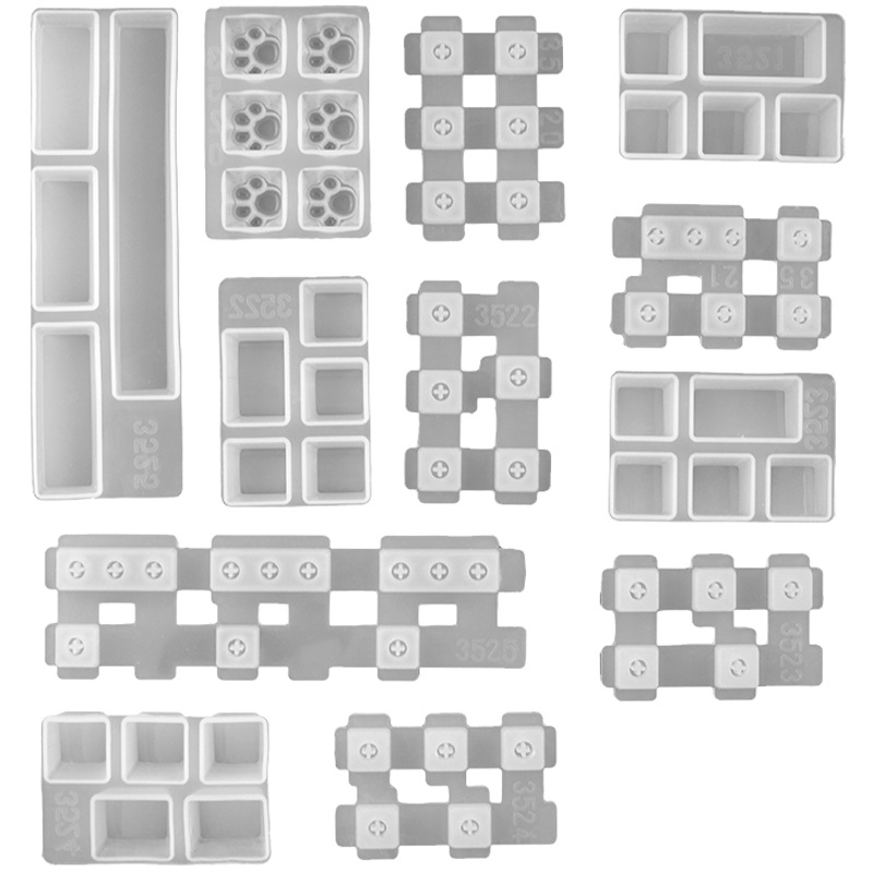 Picture of diy drop key cap mold diy personality mechanical keyboard silicone mold transparent cute cat claw key cap mold