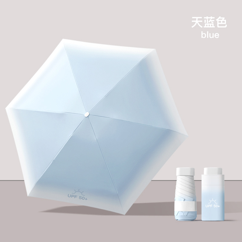 Picture of Thickened 50% off Umbrella, Rain or Shine, Women's Sun Umbrella, Sun Protection, Uv Protection, Capsule Umbrella, Gradient Mini Sunshade Umbrella