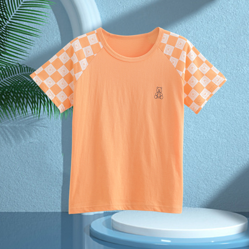 Picture of Boys' Pajamas Children's Summer Pure Cotton Short-sleeved Shorts Girls' Thin Home Clothes suit Big Children's Boys' Air-conditioning Clothes
