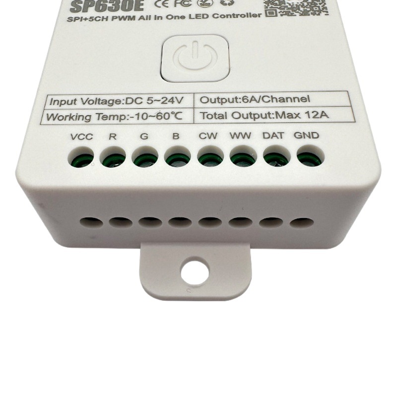 SP630E music Bluetooth Magic Color 5-in-1 controller PWM + SPI magic color RGB multi-function controller 5-24V