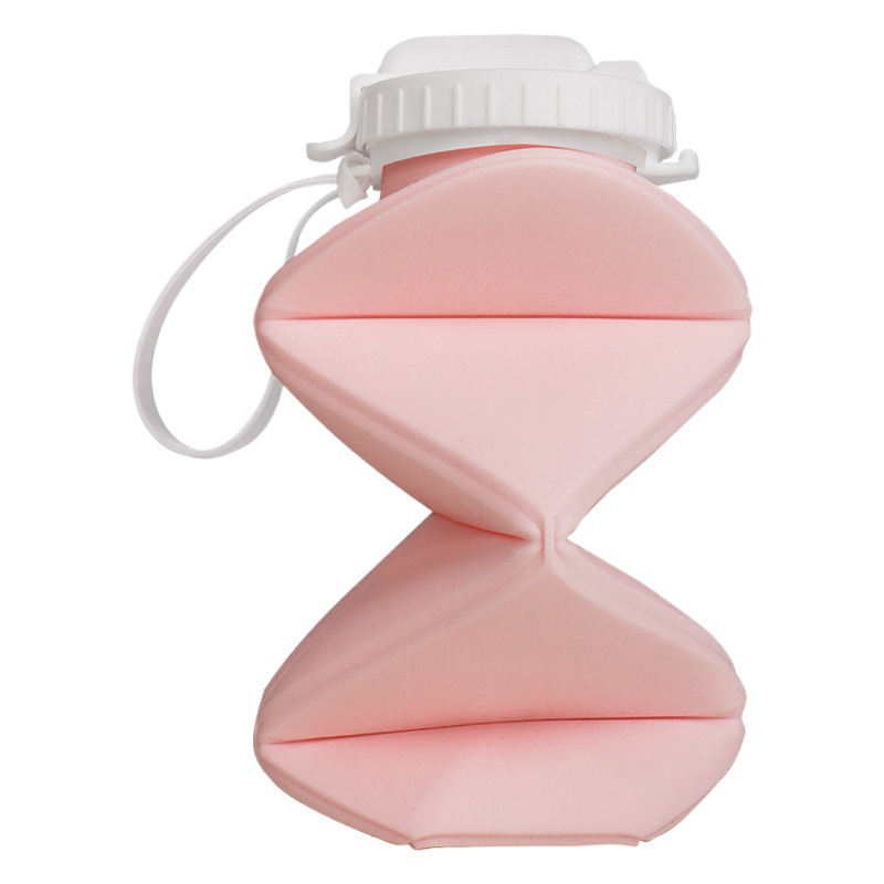 Cross-Border Hot-Selling Straw-Type Foldableable Water Bottle Outdoor Sports Portable Retractable Travel Silicone Cup 600ml