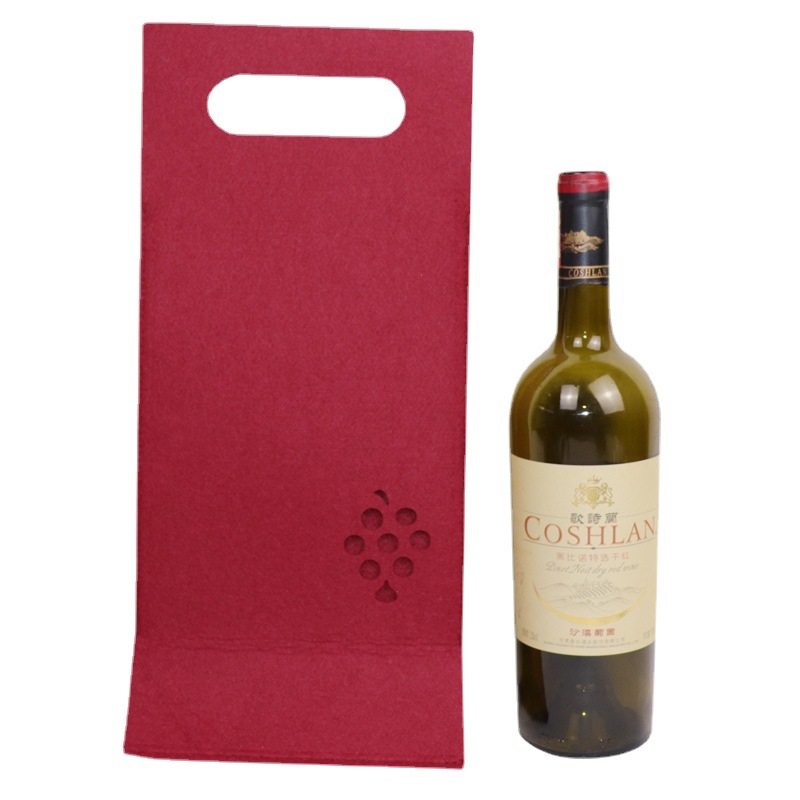 Custom Cross-border Felt Red Wine Bag Single Pack Wine Bag Set Red Wine Packaging Felt Bag Gift Red Wine Felt Set