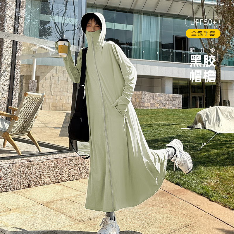 Sunscreen Clothing Women's Summer 2025 New Long Ice Silk Original Yarn Ultraviolet Protection Thin Full Body Sunscreen Clothing Jacket