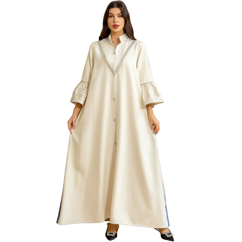 Picture of AB393 Muslim Women Arabian Dubai jalabiya Fashion Jacquard Gradient Robe Cross Border Women