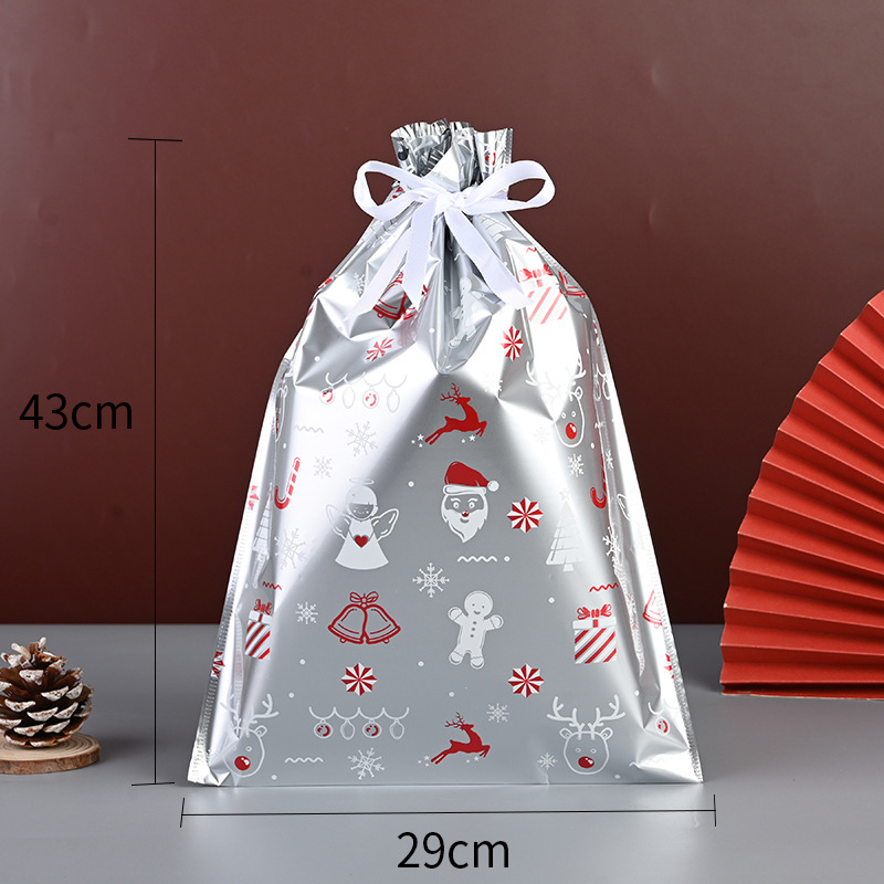 Picture of Cross-border Amazon Christmas Gift Bag Drawstring Bag Christmas Gift Packaging Bag Ping An Fruit Snowflake Crisp Bag