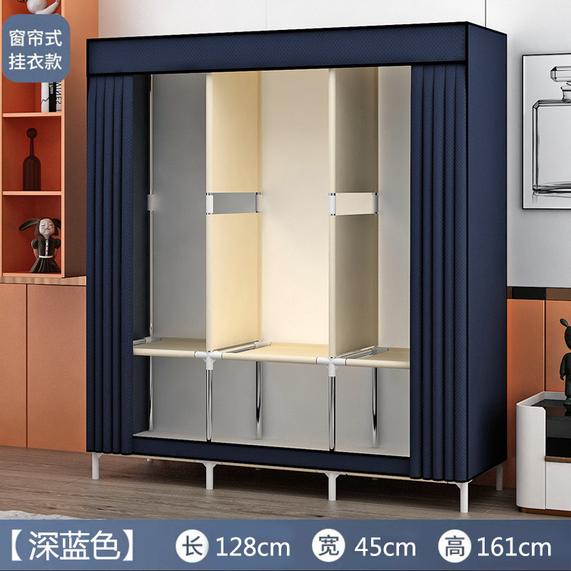 Picture of Simple wardrobe home bedroom durable thickened assembly sturdy single thickened small apartment rental small wardrobe