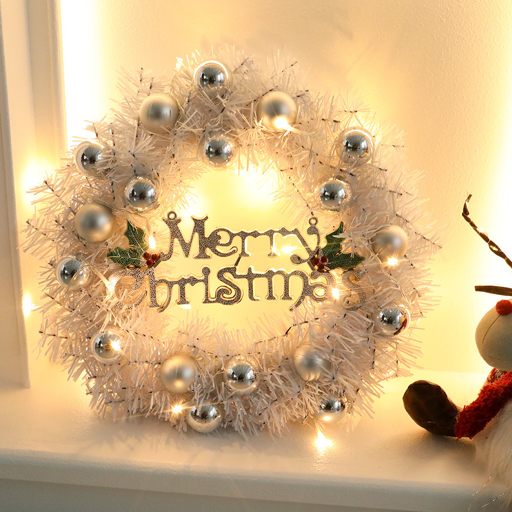 2025 New Christmas Wreath 30cm Simulation Shopping Mall Window Christmas Rattan Wreath Door Hanging Christmas Decoration
