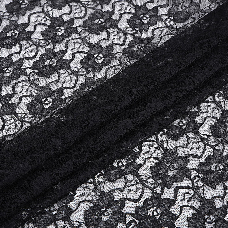 Manufacturer's Ready-Made Polyester Chrysanthemum Lace Fabric Clothing Intimates Toys Jacquard Mesh Fabric Orchid Lace Mesh Fabric