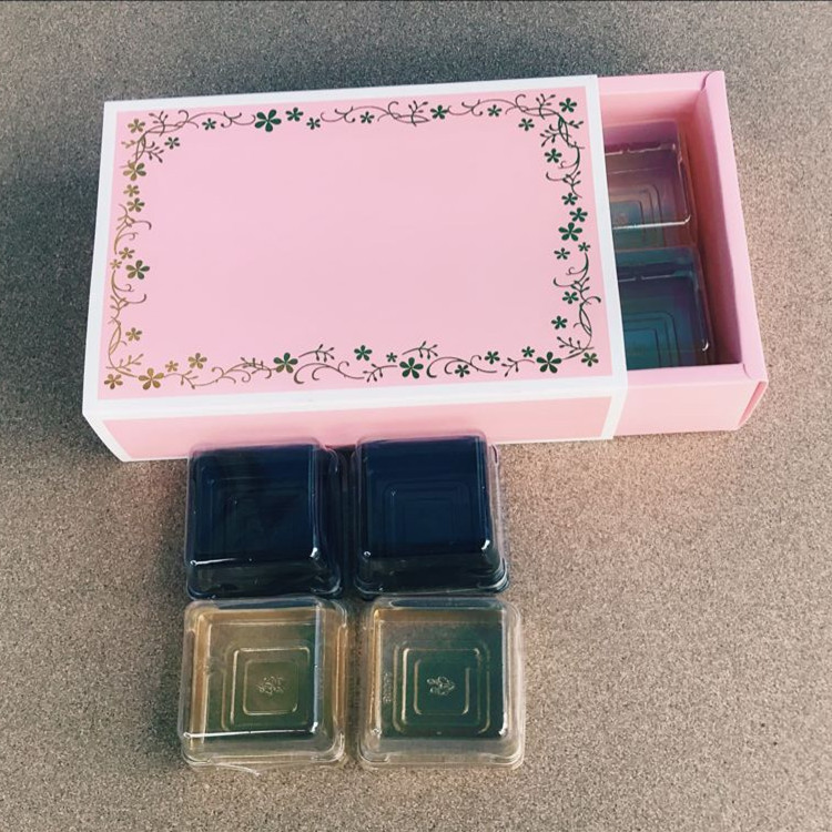 6 50g Mooncake Box Xiaoqing New Drawer Type Bronzing Mooncake Box Chocolate Packaging Box